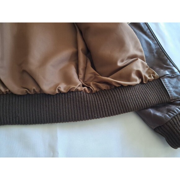 1980's American Express Leather Flight Jacket Men’s Size 40 Full Zip Dark Brown - Picture 13 of 16